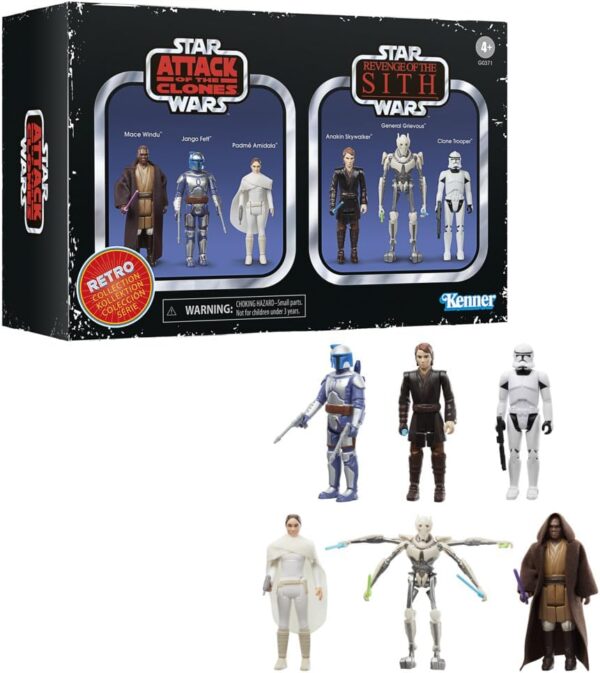 Star Wars The Retro Collection - Attack of the Clones Revenge of the Sith Collectible Figure Multipack